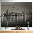 thumbnail image 2 of Design Art - Chicago Skyline at Night Black and White, 2 of 5