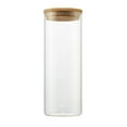 thumbnail image 2 of TRINITY Large Glass Canisters w/ Bamboo Lid - Set of 3, 2 of 8