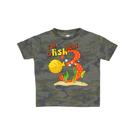 

Inktastic I m O-Fish-Ally Three- Cute Puffer Fish Third Birthday Gift Toddler Boy or Toddler Girl T-Shirt