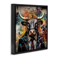 thumbnail image 3 of Stupell Industries Eclectic Urban Graffiti Bull Black Floating Frame Canvas Art, 18 x 18, by Lazar Studio, 3 of 8