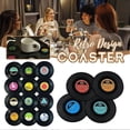 thumbnail image 2 of Vinyl Record Coaster with Retro Vinyl Player Holder Heat Resistance Non-slip Cup Pad, 2 of 5