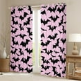 thumbnail image 2 of jejeloiu Horror Bats Blackout Curtains Set of 2 (52x84 Each),Happy Halloween Window Curtains,Pink Black Curtains and Drapes For Children,Breathable Home Decor, 2 of 6