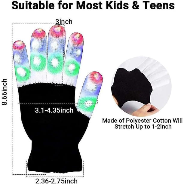 Guantes Con Luces LED Parpadeantes - 7 Modos, Brillantes, Ideales Para Fiestas Y Navidad