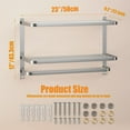 thumbnail image 2 of 3-Tier Towel Racks for Bathroom with Towel Bars Multilayer Hotel Towel Shelf Stainless Steel Wall-Mounted Brushed Finish Holder with Towel Shelves 23 Inches, 2 of 12