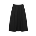 thumbnail image 3 of HH TRAF Falda midi lisa con capa decorada con lazo versátil y nueva moda para mujer Falda elegante con cremallera hasta el tobillo para uso diario, 3 of 4