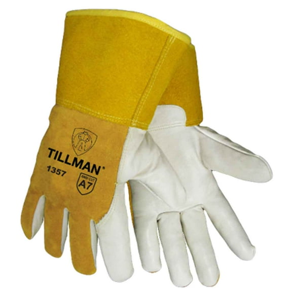 Tillman 1357 Gloves, Straight Cuff, Wing Thumb, Premium Cowhide, S, 1 PR 1357S