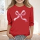 thumbnail image 1 of Blusas y camisas de manga larga y cuello redondo para niños y niñas, estilo casual, original, con estampado de manga 3/4 y cuello redondo, ideal para niñas de 3 a 14 años., 1 of 5