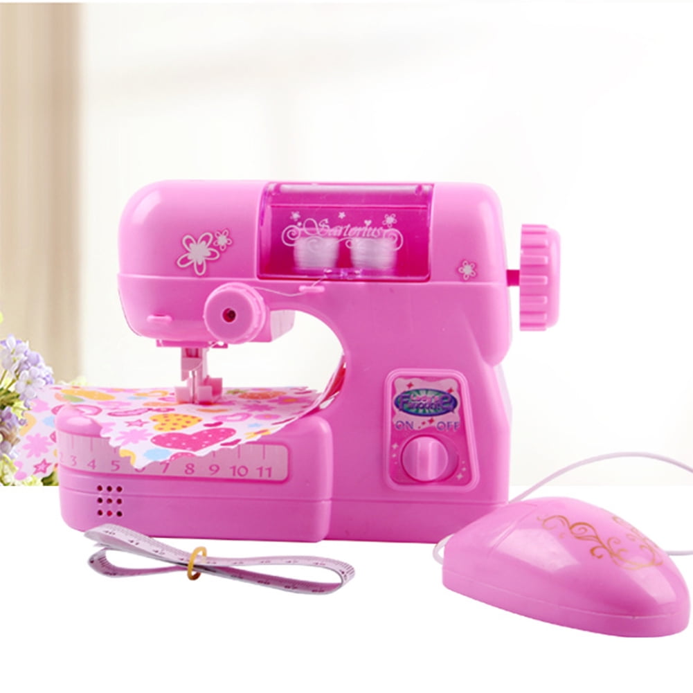 Kids Girl Simulation Children Sewing Machine Small Appliances Toy Sets  Pretend Toy Color:Pink