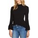 thumbnail image 2 of 1.STATE Blusa de punto con mangas acampanadas para mujer, negra, extra pequeña 1.STATE Tejer, 2 of 2