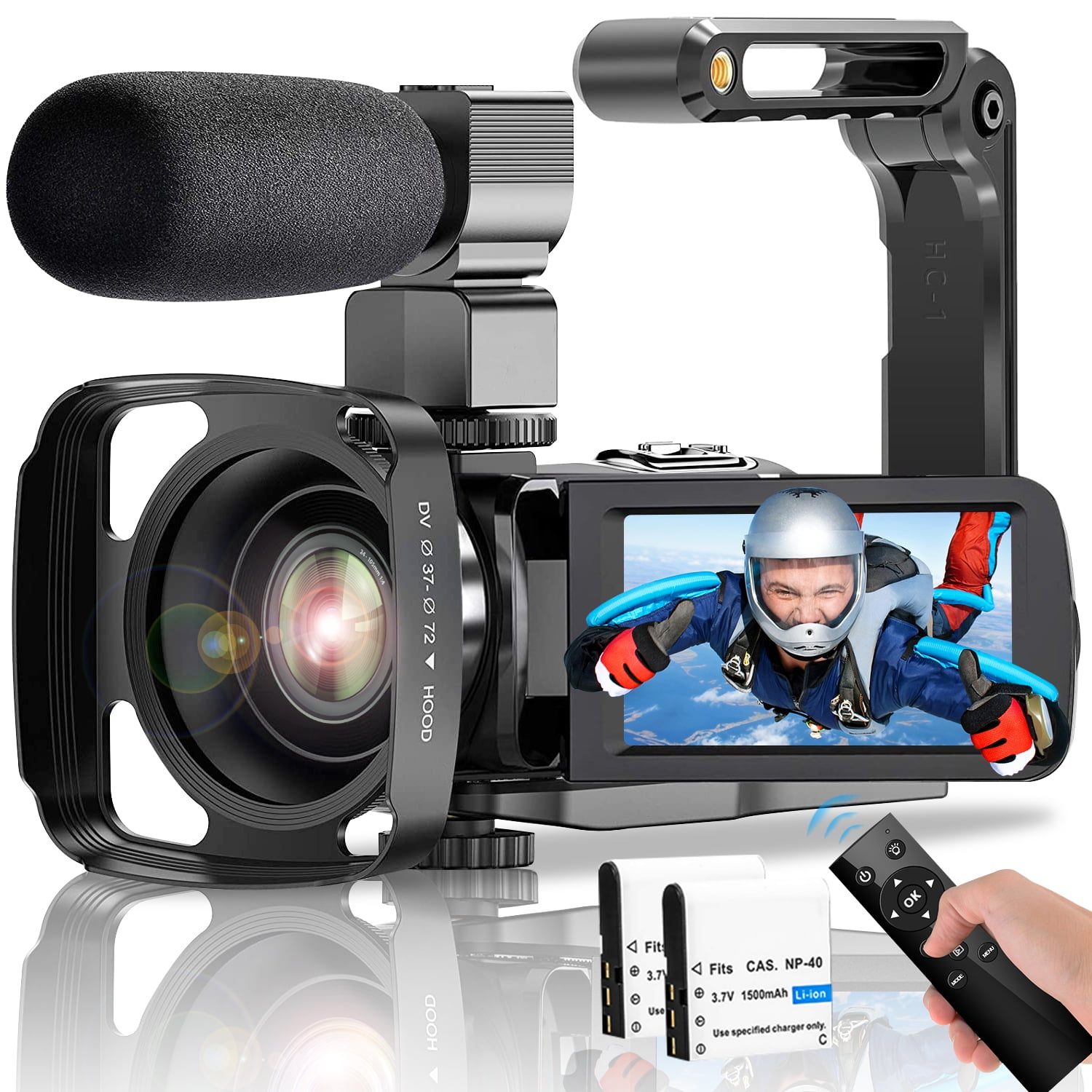 Yixinxin Video Camera for Youtube Camcorder 4K HD 48MP 60FPS WiFi 18X