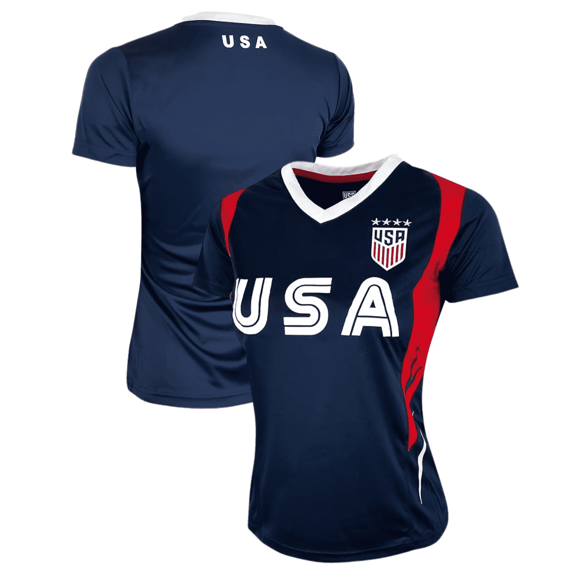 Icon Sports USWNT 4-Star Soccer Jersey, 100% Polyester, Navy, YXS-XL