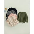 thumbnail image 3 of Infant Toddler Baby Girl Boy Oversized Sweater Chunky Long Sleeve Crewneck Sweatshirt Warm Fall Winter Knit Pullover Tops, 3 of 9