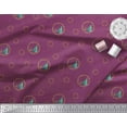 thumbnail image 3 of Soimoi Pink Modal Satin Fabric Wreath & Pine Tree Stripe Printed Fabric 1 Yard 42 Inch Wide, 3 of 3