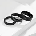thumbnail image 4 of PAMTIER 4mm Unisex Tungsten Steel Inner Arc Beveled Edge Carbon Fiber Meteorite Inlaid Wedding Ring Statement Promise Comfort Fit Black Size 6, 4 of 5