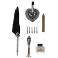thumbnail image 1 of Pluma de ave, pluma de escribir, pluma de cobre tallada, puntas, Negro, 1 of 9