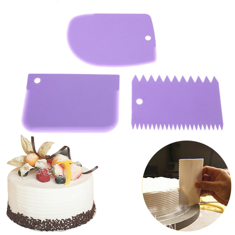 SLIQUE Silicone Dough Scraper, Cake Smoother Scraper, Cake Icing Scraper, DIY Baking Pan, Baking Tools & Accessories - Baking Essentials