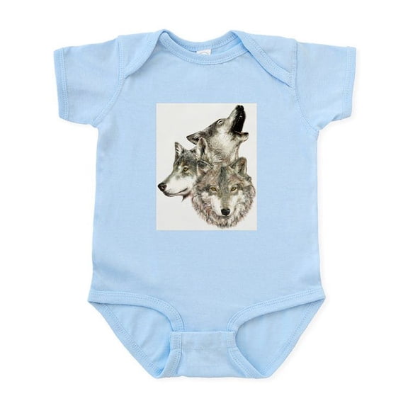 CafePress - Three Wolves Body Suit - Baby Light Bodysuit, Size Newborn - 24 Months