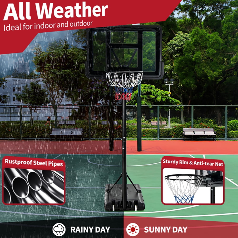Yardi Yarda Adjustable Portable Basketball Hoop Stand with Shatterproof Backboard Wheels, Kids Adjustable Basketball Hoop