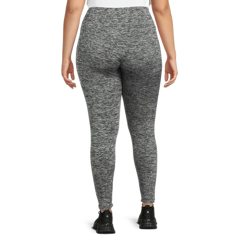 Women's Plus Size Active Feather Print Workout Leggings. • High