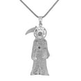 thumbnail image 2 of 3'' 28+ Grams Real Silver Santa Muerte Grim Reaper Angel of Death Pendent Charm, 2 of 5