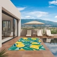 thumbnail image 3 of Yellow Lemon Outdoor Rug for Patio/Deck/Porch, Non-Slip Large Area Rug 4 x 6 Ft, Minimalist Tropical Retro Green Palm Leaf Indoor Outdoor Rugs Washable Area Rugs, Reversible Camping Rug Carpet Runner, 3 of 8