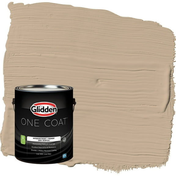 Glidden One Coat Persuasion / Beige Eggshell Interior Paint with Primer, 1 Gallon