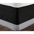 thumbnail image 3 of D.N.G. BEDDINGS Luxury 1 Piece Split Corner Two Tone Tailored Bed Skirt, Olympic Queen Size 18 Inch Deep Pocket, 800 Thread Count, 100% Egyptian Cotton, Solid Black/Silver Color., 3 of 3