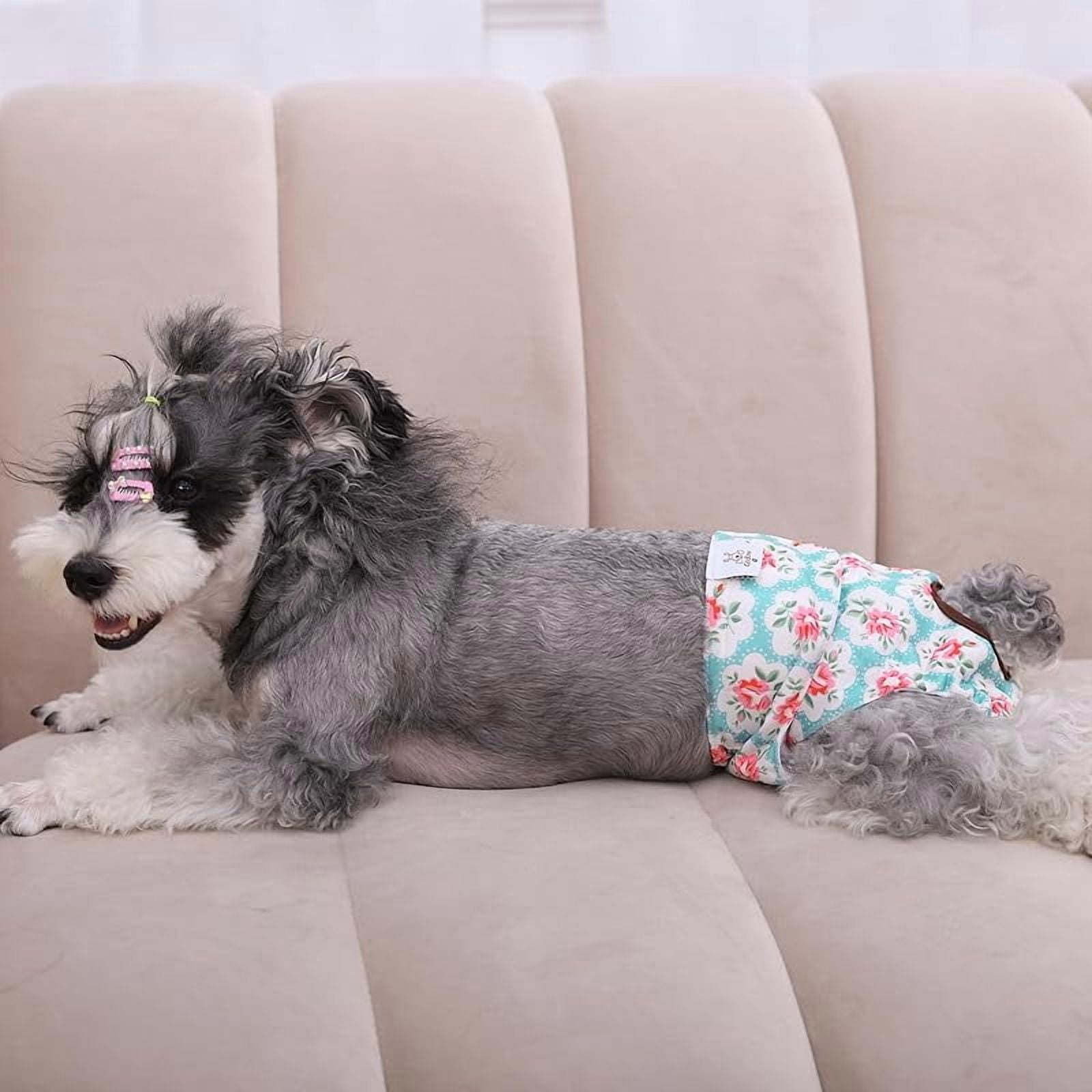 Dog Diapers Female Washable Small Medium Large 3 Pack Reusable Doggie Diapers Puppy Period Pants for Doggy Heat Cycle Peeing D14S