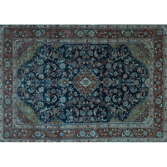Ahgly Company Indoor Rectangle Persian Light Blue Traditional Area Rugs, 5' x 7'