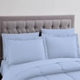 thumbnail image 2 of D.N.G. BEDDINGS Full/Queen Size 800 Thread Count, 100% Egyptian Cotton, Light Blue Premium Hotal Quality, 1 Piece Box Design Striped Comforter Set, 2 of 5