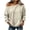 Beige, variant on Women's Off Shoulder Top Waffle Knit Oversized Long Sleeve Pullover with Front Pocket Casual Daily Wear Relaxed Cozy Fit