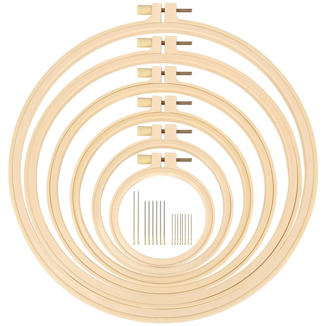 Set de aros de bordado Caydo de 9 a 27 cm con agujas