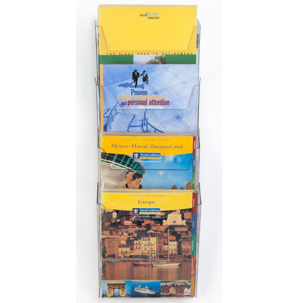 Wall Mounted Acrylic Plastic Magazine Rack For Displaying 81/2Inch