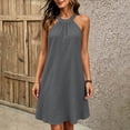 thumbnail image 6 of Eawtki Women's Halter Neck Sleeveless Midi Dress Loose Fit Casual Summer A Line Dress For Women, 6 of 7