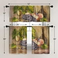 thumbnail image 2 of 36 Inch Window Curtains and Valances Set of 3,Fruits and Bottle Vintage Watercolor Painting Short Tier Curtain for Kitchen,Vintage Small Kitchen Decor, 2 of 6