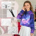 thumbnail image 6 of Xoenoiee Axolotl Galaxy Print Half Zip Hoodie Fleece Cropped Sweatshirt for Girls, Fall Winter Pullover Zip Up Jacket Coat for Kids Teens, 7-8 Years, 6 of 7