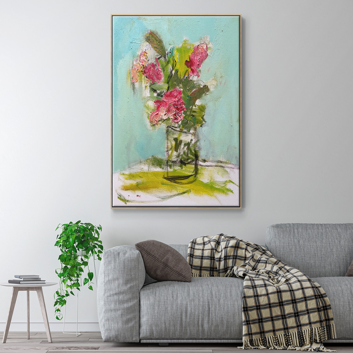 TURQUOISE LILLY Framed Premium Gallery Wrapped Canvas - Ready to Hang