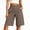 Khaki, variant on Elvqul Shorts for Women Plus Size Dressy Casual Bermuda Shorts with Pocket Holiday Going Out Summer Plain Ladies Casual Shorts