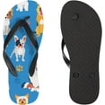 thumbnail image 3 of GZHJMY Flip Flops Slippers Cute Dog Puppy Animal Blue Sandals for Beach Summer Shower Women Men Boy Girl Kid Shoes, 3 of 5