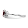 thumbnail image 4 of Auriga Fine Jewelry 925 Sterling Silver Rh-plated Garnet and Diamond Ring for Women Size 7, 4 of 6