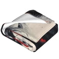 thumbnail image 2 of Bingfone Red Black Ink Style Bald Eagle Print Flannel Fleece Blanket Throw Blanket for Bed,Sofa,Couch,Travel,Camping(80"x60" ), 2 of 8