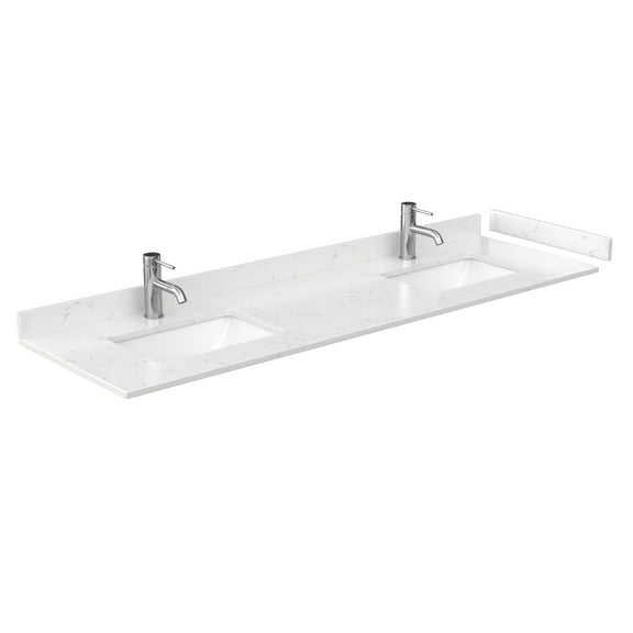 Wyndham Collection Wcfvca172dtopuns 72" Double Vanity Top - Carrara Cultured Marble
