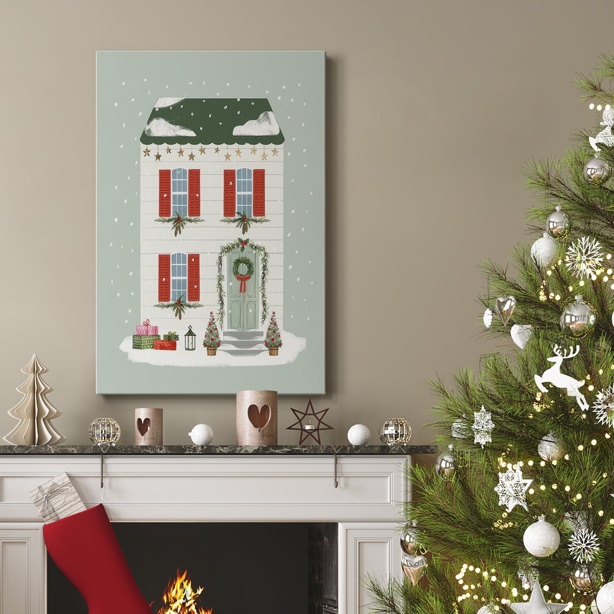 Festive Front Door IV- Gallery Wrapped Canvas