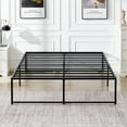 thumbnail image 1 of VECELO 16 Inch Queen Metal Platform Bed Frame, Heavy Duty Metal Bed with Under-bed Storage, No Box Spring Needed, Black, 1 of 7