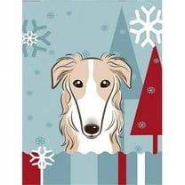 Caroline's Treasures BB1724GF Winter Holiday Borzoi Flag Garden Size , Small, multicolor
