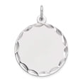 thumbnail image 4 of 925 Sterling Silver Rhodium-plated Engraveable Round Polished Front/Back Disc Charm Pendant, 4 of 5
