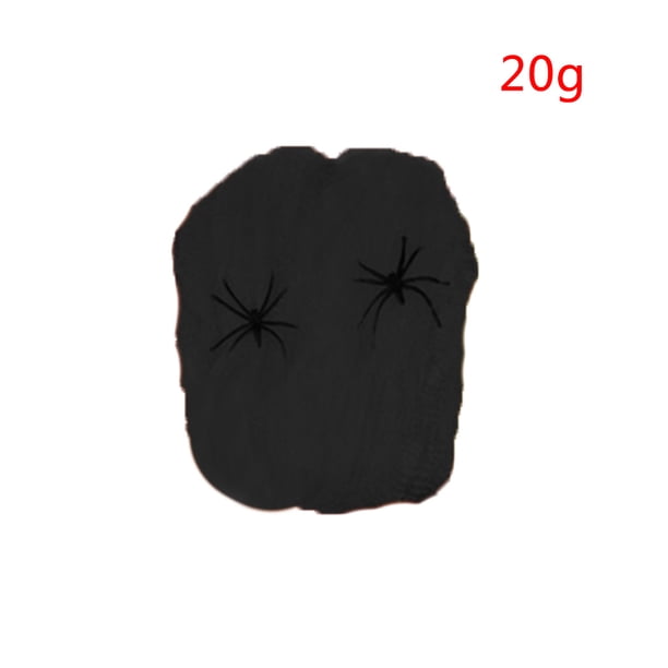 Moyic Decoración de fiesta de miedo de Halloween, telaraña elástica, telaraña de algodón, decoración de Halloween de terror para Bar, accesorios Kits de decoración para fiestas negro 20g Moyic JR0381-02