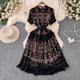 thumbnail image 5 of Vestido largo de punto ahuecado para mujer, ropa de encaje, línea A, Vintage, con flores y gancho, novedad de verano, 5 of 5