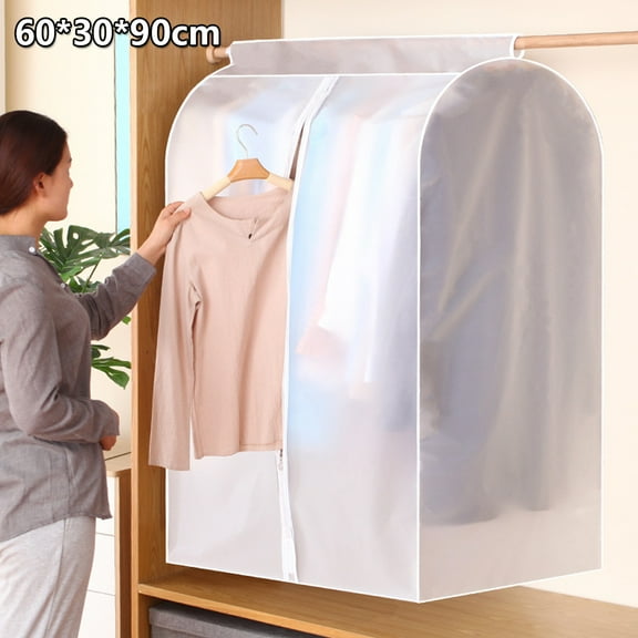 HOTBEST Large Hanging Suit Dress Coat Travel Bag Clothes Cover Dust Proof Storage Zip Garment Bag Organizer Storage(23x11x35in)