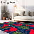 thumbnail image 2 of ODIKA 5'x7' Machine Washable Non-Slip Area Rug, Tartan Cardinal Pinecone Winter High Traffic Rug, Red, 738100, 2 of 7